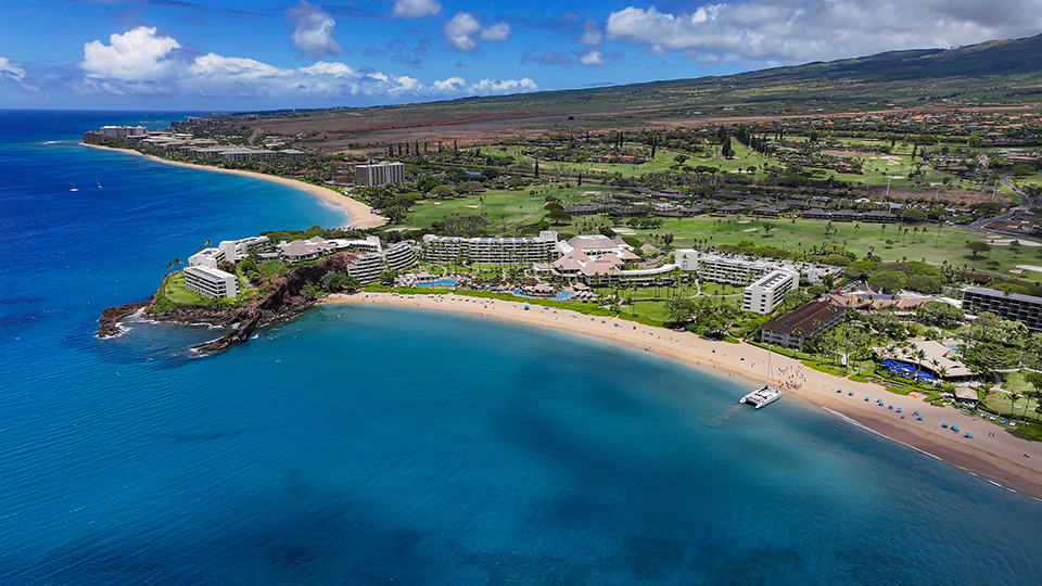 Aerial View of Black Rock Beach and Kaanapali Beach