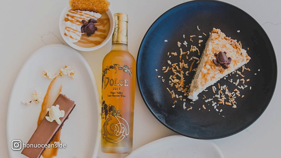 Assorted From-Scratch Desserts and Dolce Wine from Honu Oceanside
