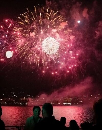 Fireworks Show Seen from a Pride of Maui New Years Eve Cruise