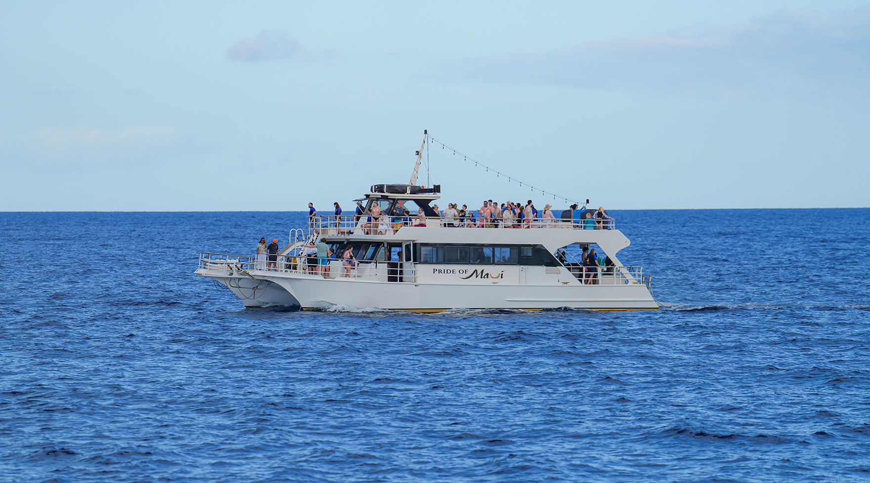 Pride of Maui Sailing with Guests on a Maui Whale Watch Snorkel Tour