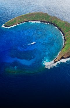 Aerial View of Molokini Crater